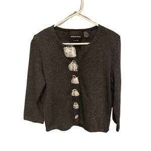 Michael Simon Sparkly Grey Cardigan
